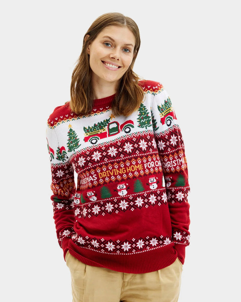 Pull de Noël pour Femme Driving Home