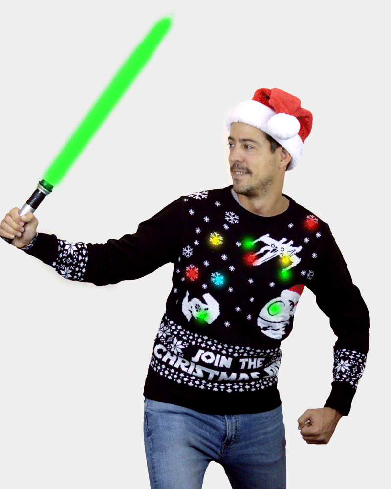 Pull de Noël Star Wars Homme et Femme Lumineux LED Join the Christmas Side