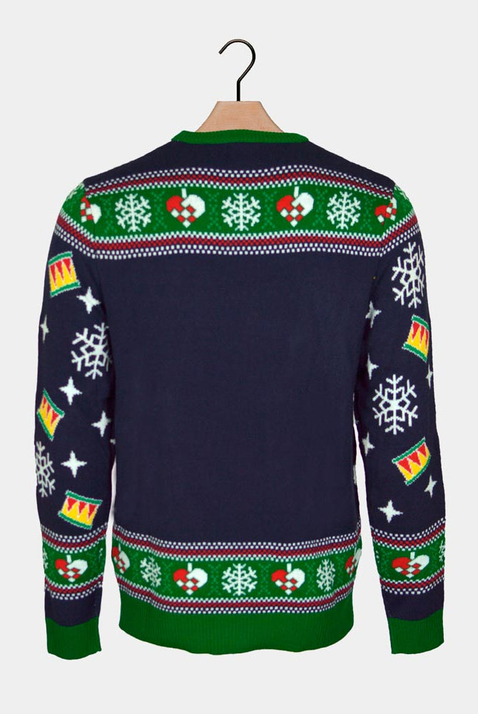 Pull de Noël pour Femme Lumineux LED Bleu