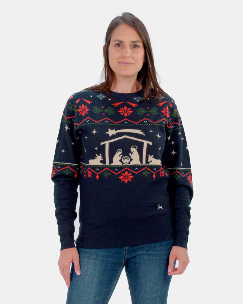 Pull de Noël pour Femme Nativity