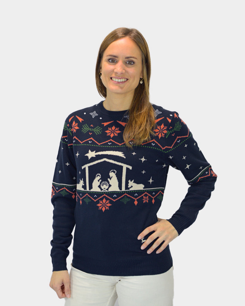 Pull de Noël pour Femme Nativity