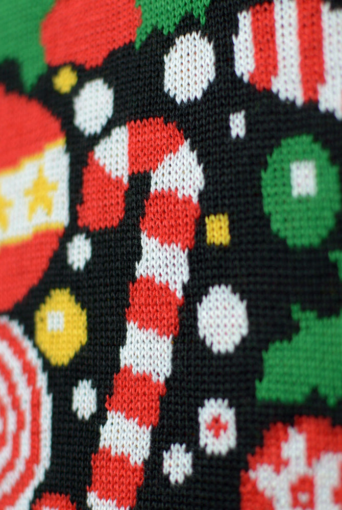 Detail Pull de Noël pour Femme Noire Joyeux Noël