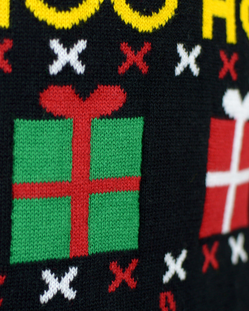Pull de Noël Femme Père Noël Coton Bio Cadeaux et Bonhommes de Neige