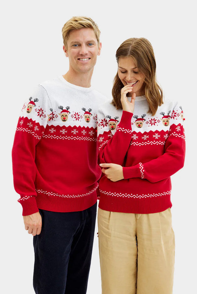 Pull de Noël pour Femme Renne Adorable couple