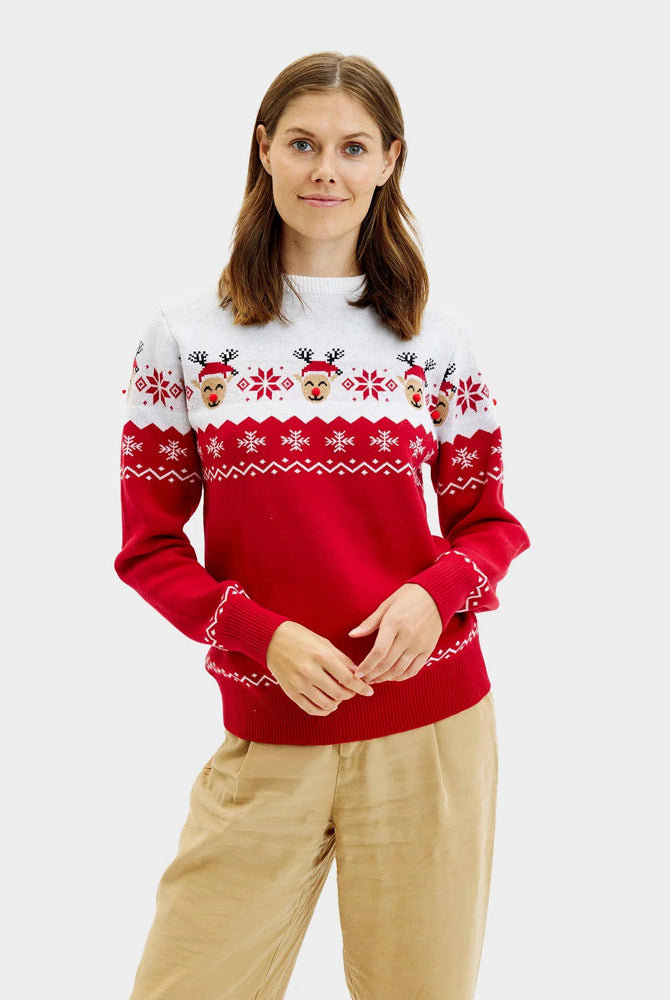 Pull de Noël pour Femme Renne Adorable