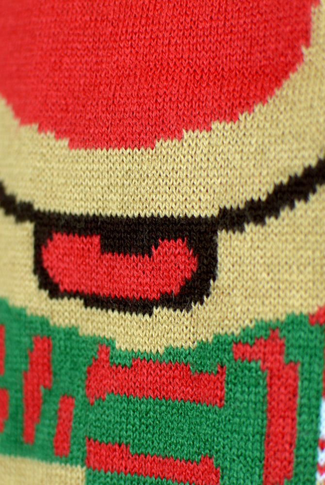 Pull de Noël pour Femme Renne Rouge Écharpe
