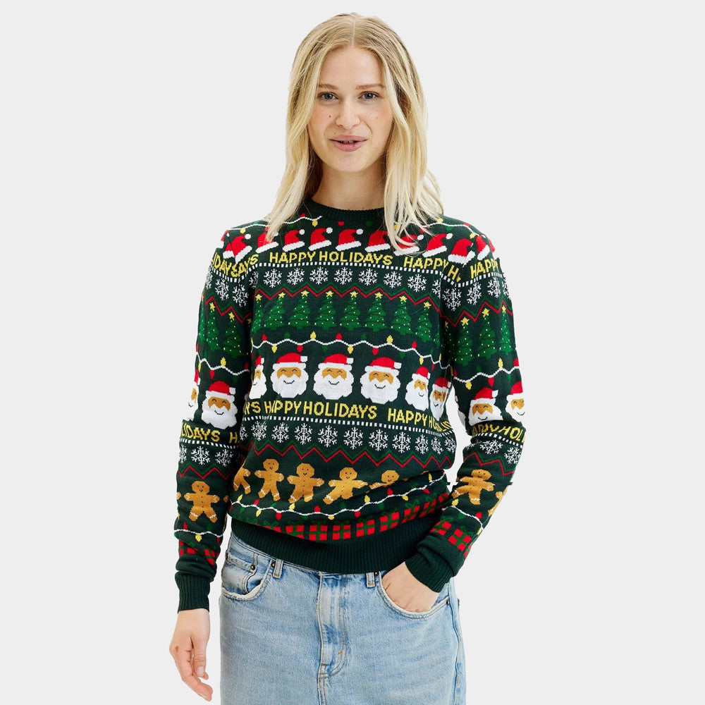 Pull De Noël Femme Drôle - Sweat à Manches Longues En Polaire Avec Motif Festif