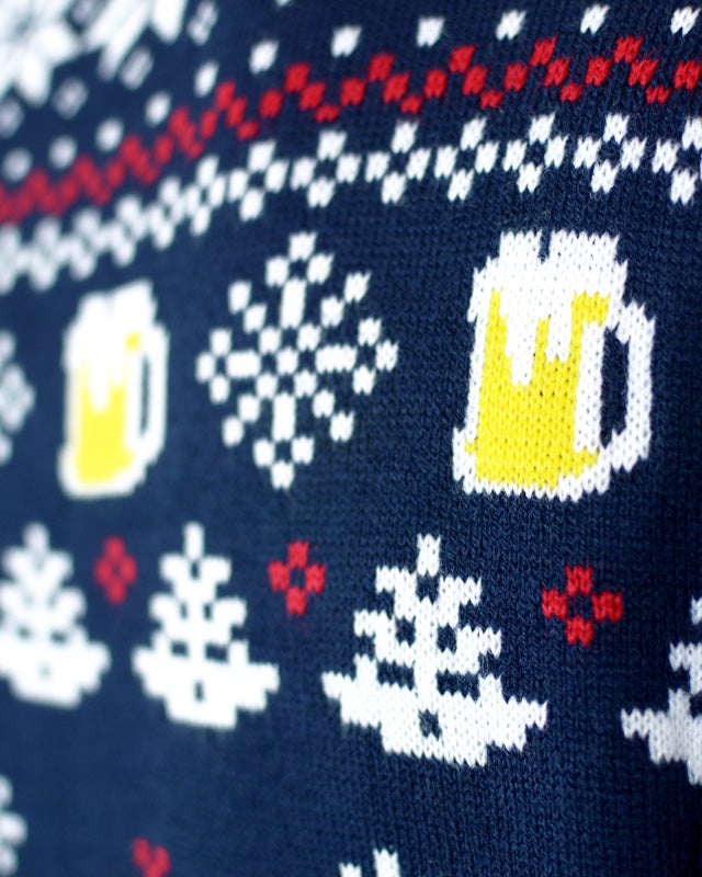 Pull de Noël pour Homme Beer Pocket 3D detail