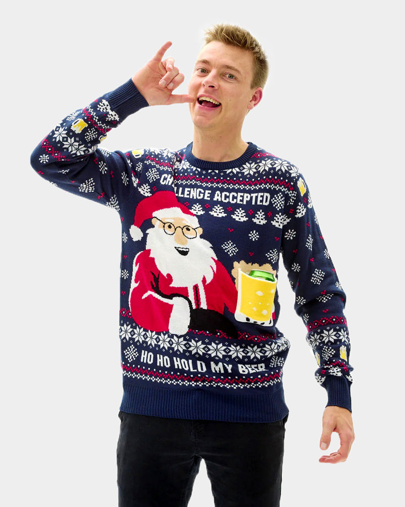 Pull de Noël pour Homme Beer Pocket 3D