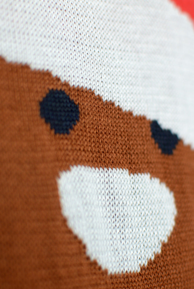 detail Pull de Noël pour Homme Bleu Gingerbread