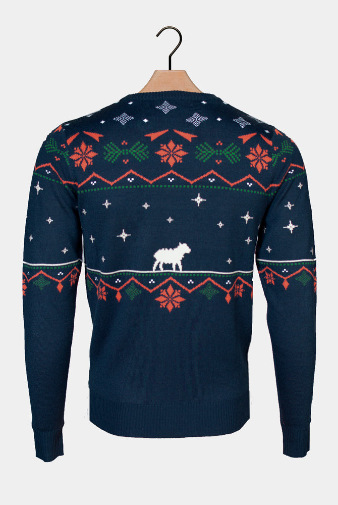 Pull de Noël pour Homme Bleu Nativity