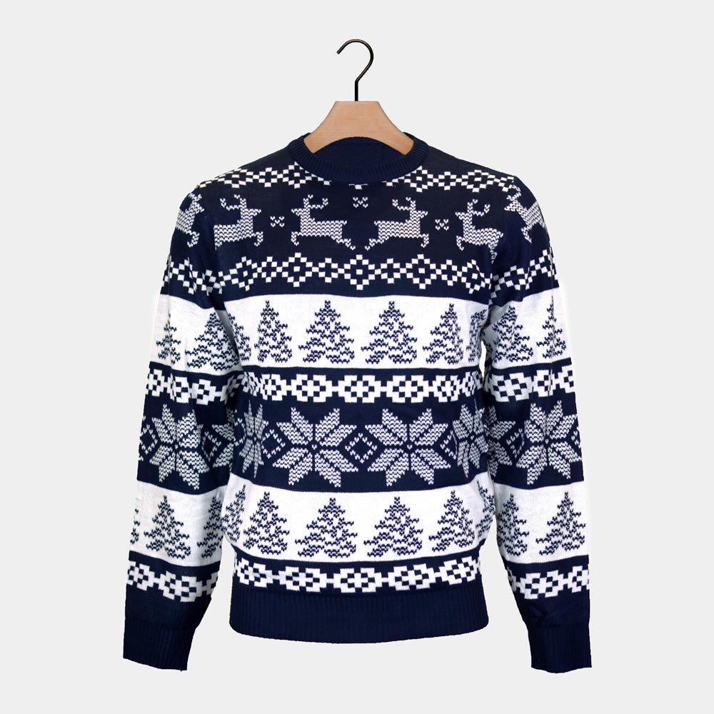 Pull de Noël Homme Bleu Pôle Nord
