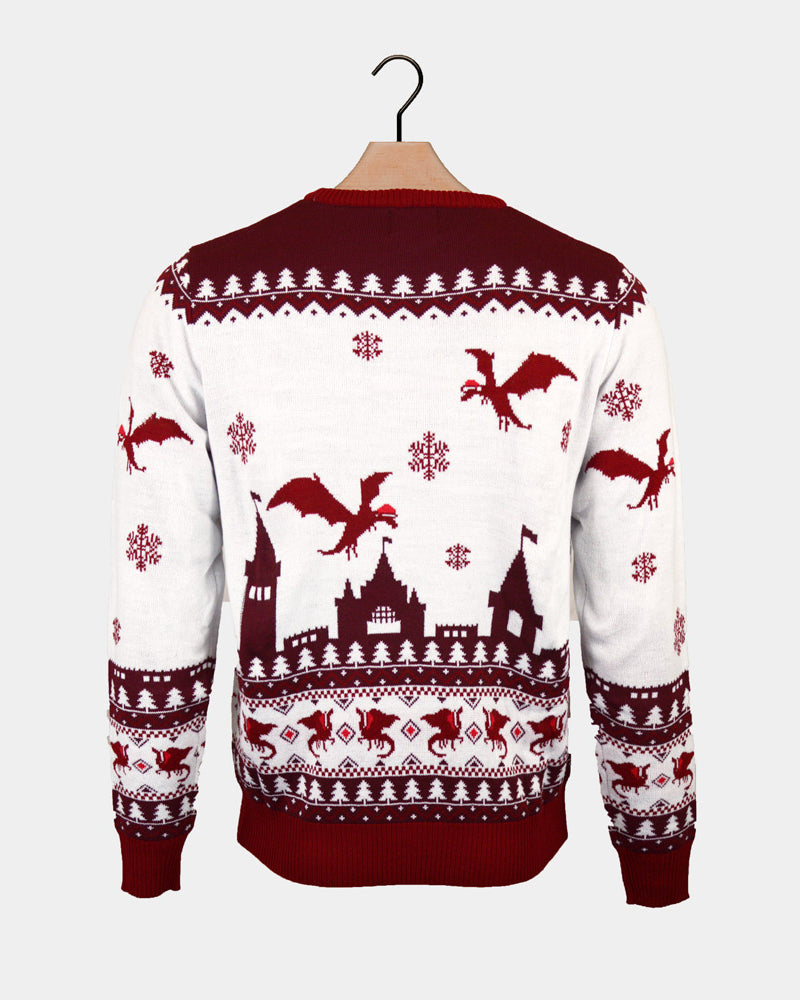 Pull de Noël pour Homme Christmas is Coming Dragons