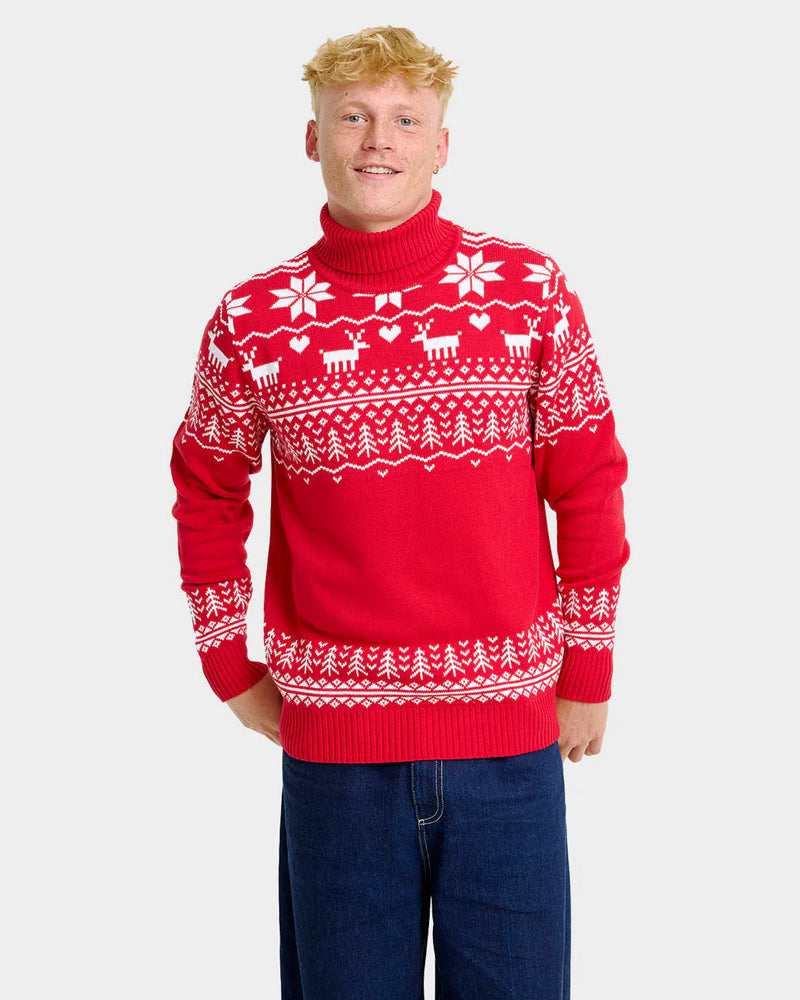Pull de Noël pour Homme à Col Roulé Greenlandish en Coton Bio