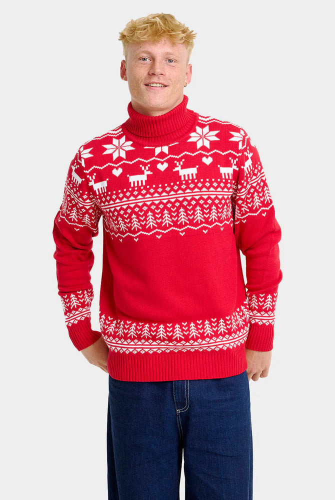 Pull de Noël pour Homme à Col Roulé Greenlandish en Coton Bio