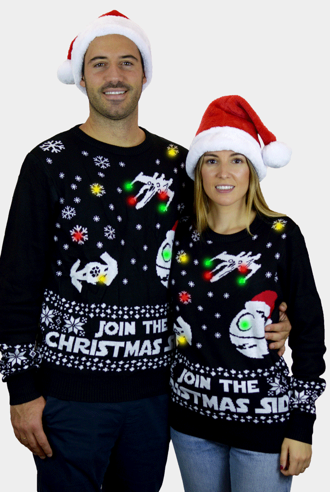 Pull de Noël Star Wars Homme et Femme Lumineux LED Join the Christmas Side
