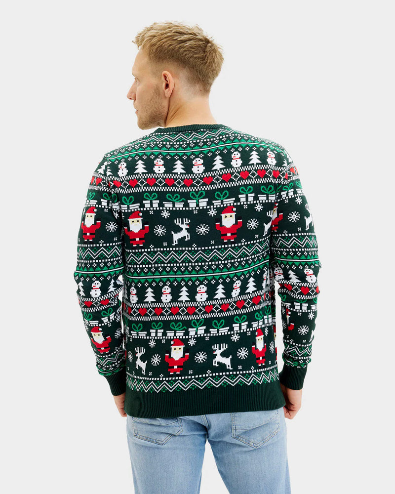 Pull de Noël pour Homme Joyeux en Coton Bio Vert