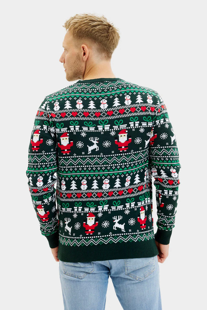 Pull de Noël pour Homme Joyeux en Coton Bio Vert