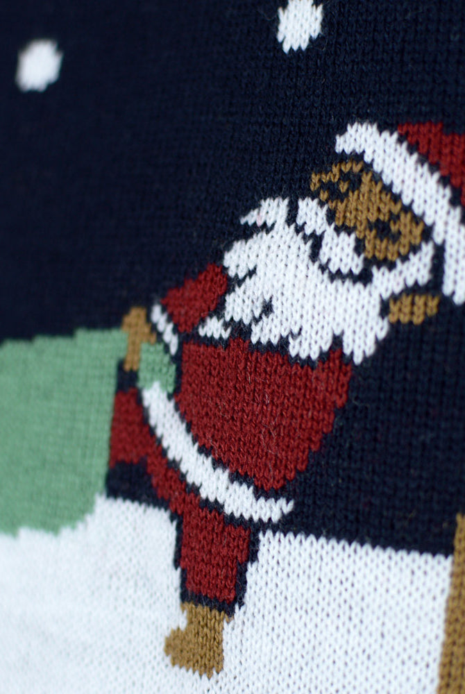 Pull de Noël pour Homme Lumineux LED Bleu Merry Christmas