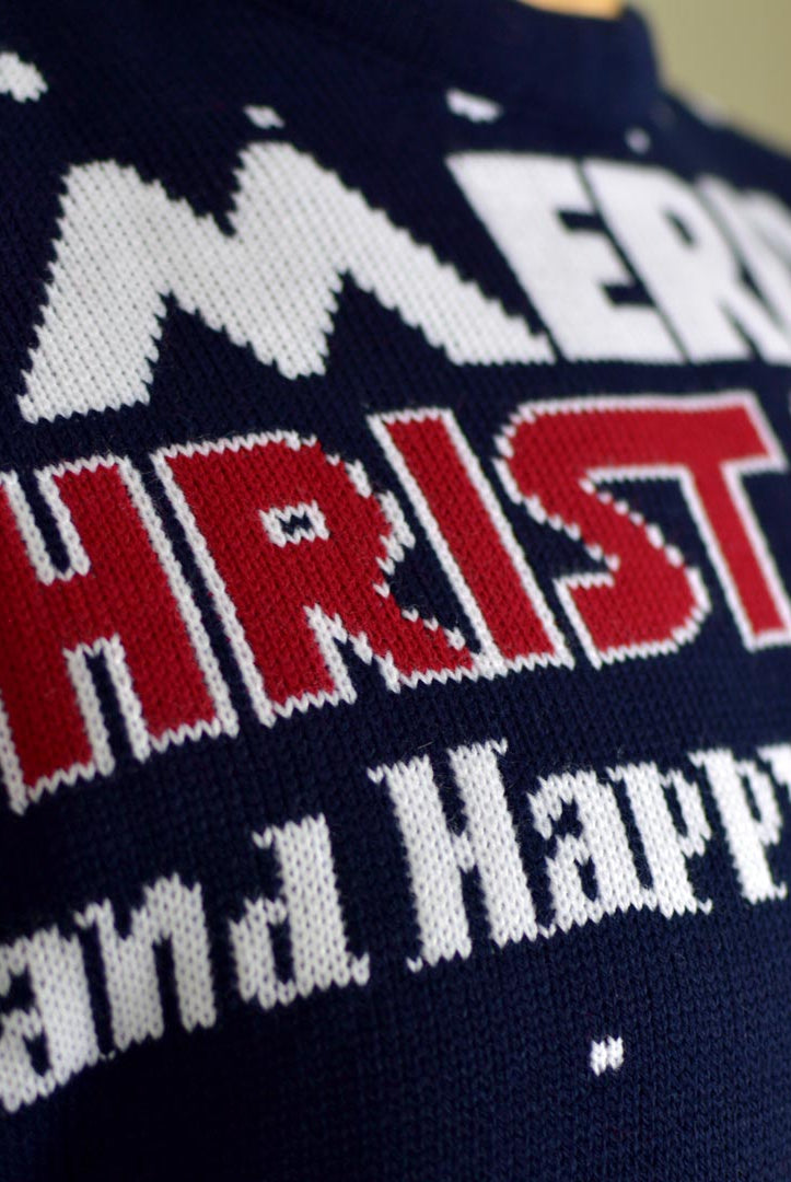detail Pull de Noël pour Homme Merry Christmas and Happy New Year