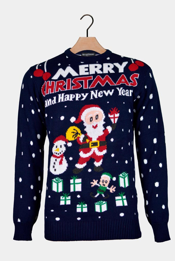 Pull de Noël pour Homme Merry Christmas and Happy New Year