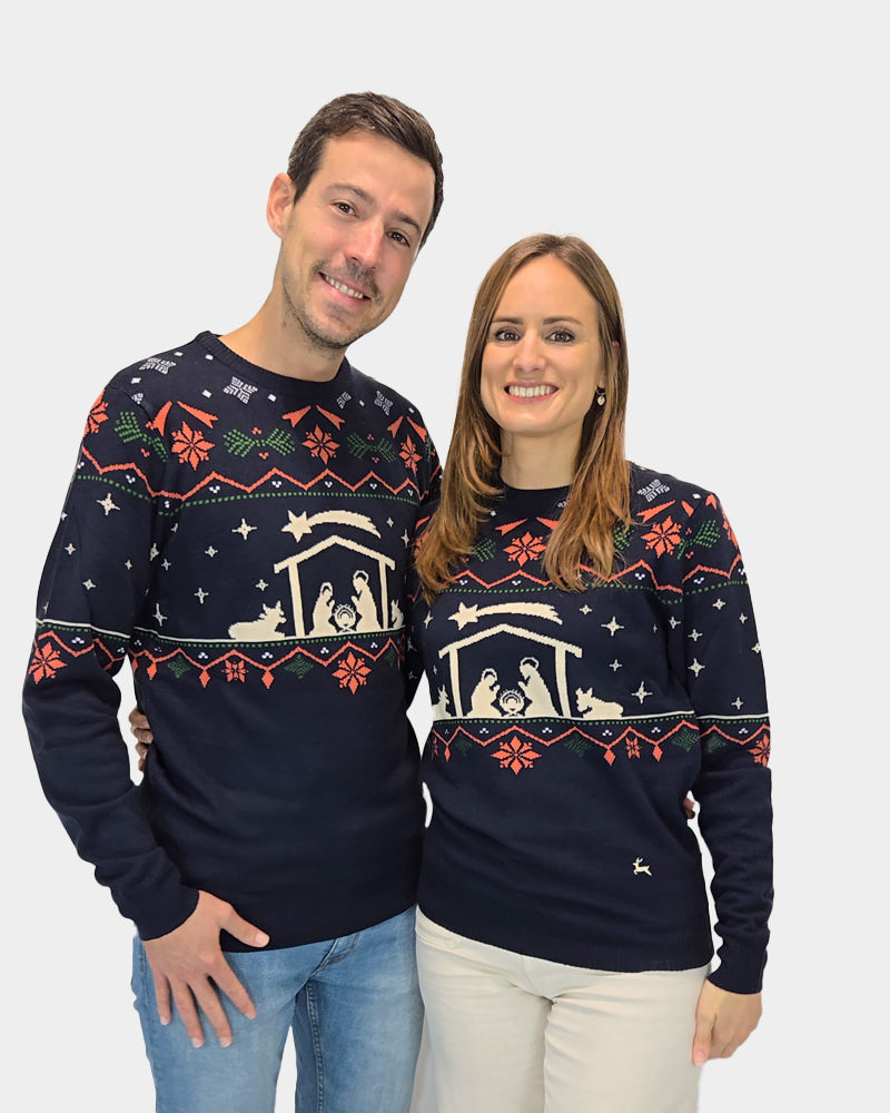 Pull de Noël pour Homme Nativity Couple