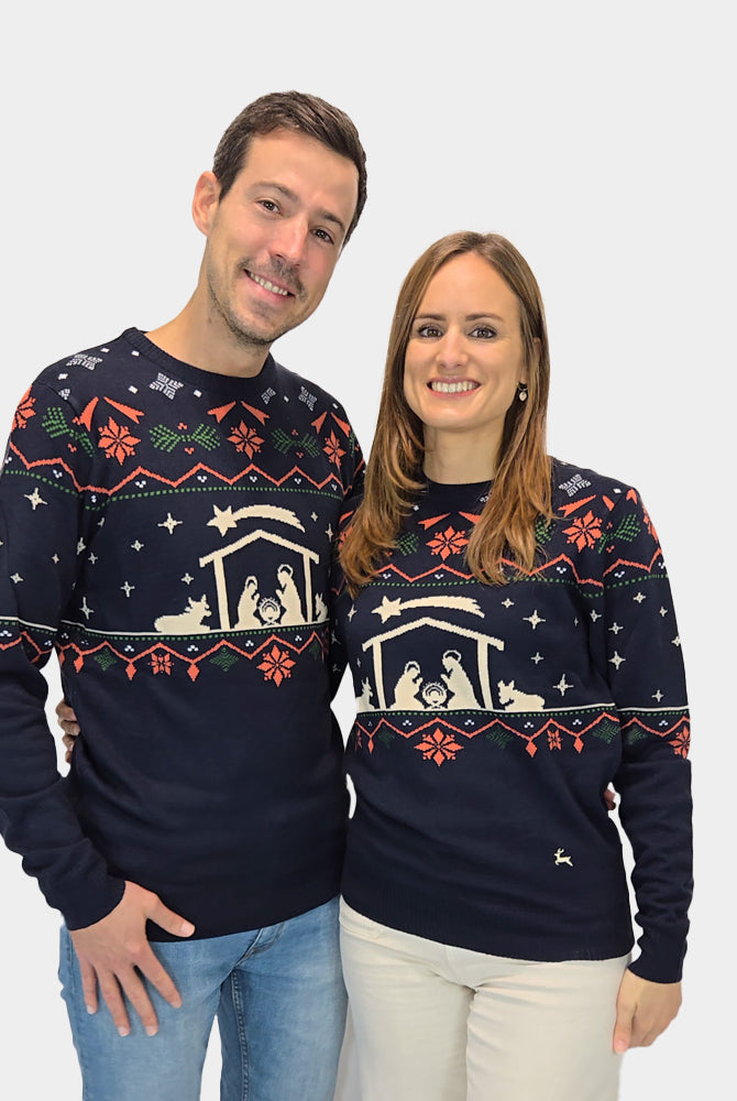 Pull de Noël pour Homme Nativity Couple