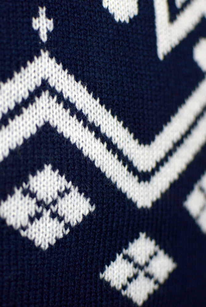 Pull de Noël pour Homme avec Renne et Étoile Nordique Bleu