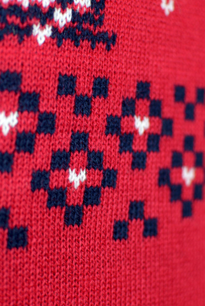 detail Pull de Noël pour Homme Rouge Canada
