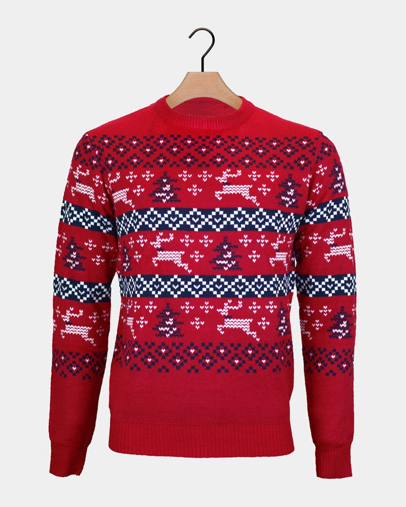 Pull de Noël pour Homme Rouge Canada