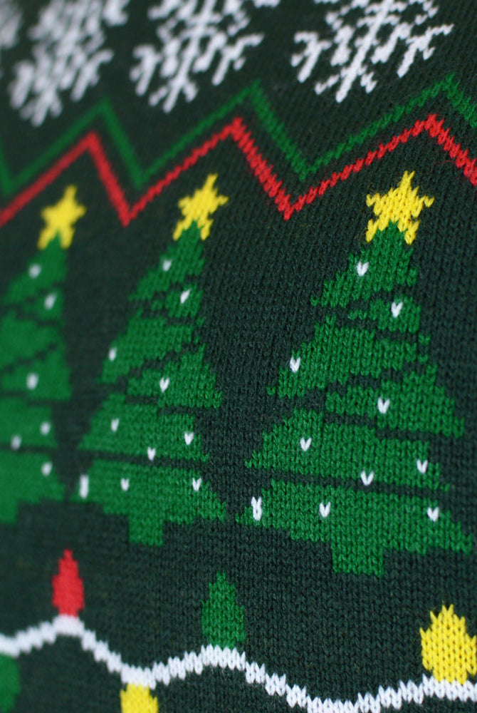 Pull de Noël pour Homme Vert Happy Holidays Sapins