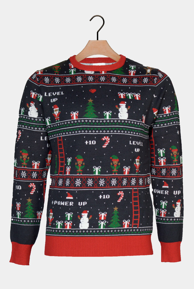 Pull de Noël Famille Jeux Vidéo Rétro