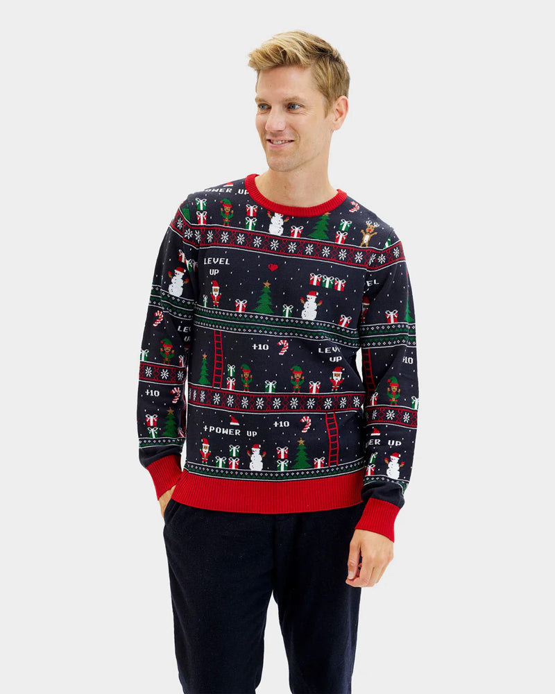 Pull de Noël Homme Jeux Vidéo Rétro