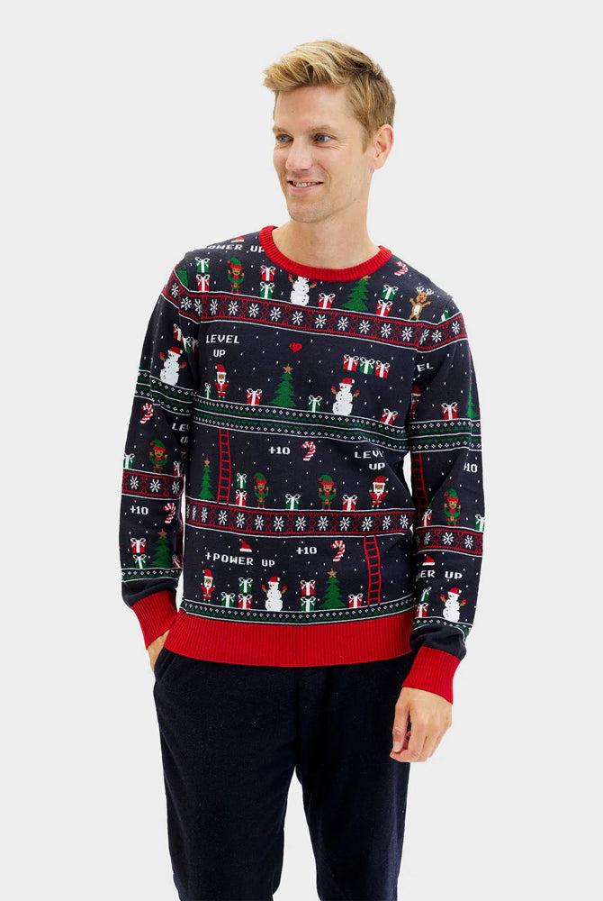 Pull de Noël Homme Jeux Vidéo Rétro