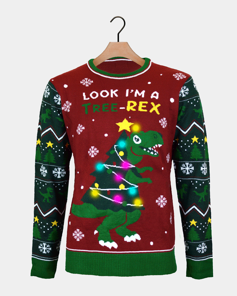 Pull de Noël Homme Lumineux LED Christmas Tree-Rex