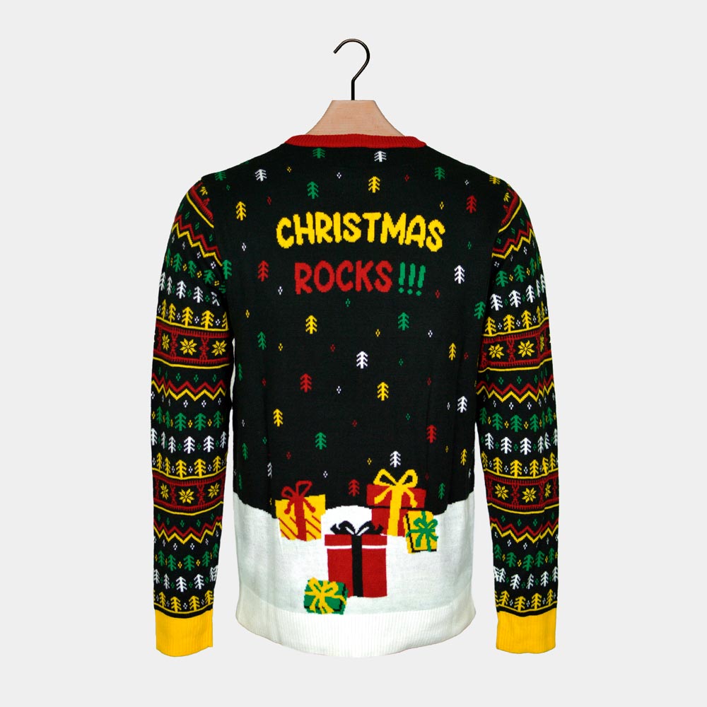Père Noël Rocker Pull de Noël Couple Lumineux LED