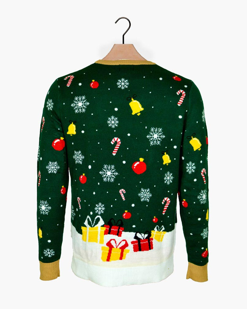 Père Noël ligoté Pull de Noël pour Homme Lumineux LED