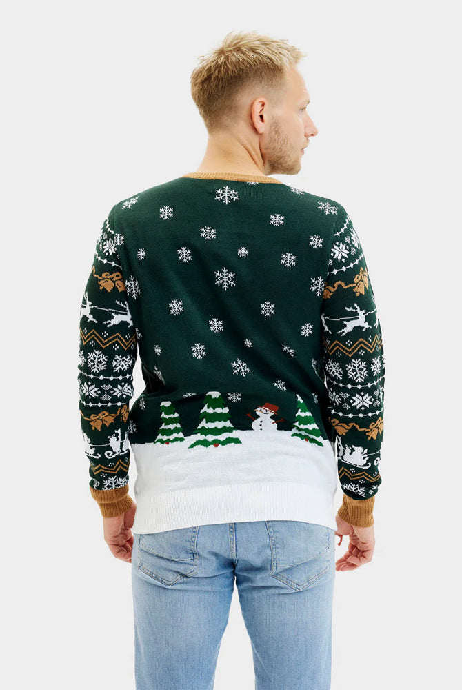 Pull de Noël Homme Lumineux LED Santa is Coming to Town