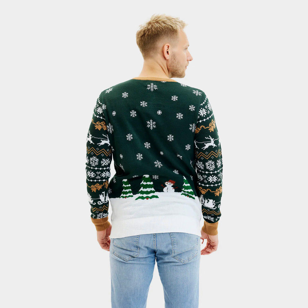 Pull de Noël Homme Lumineux LED Santa is Coming to Town
