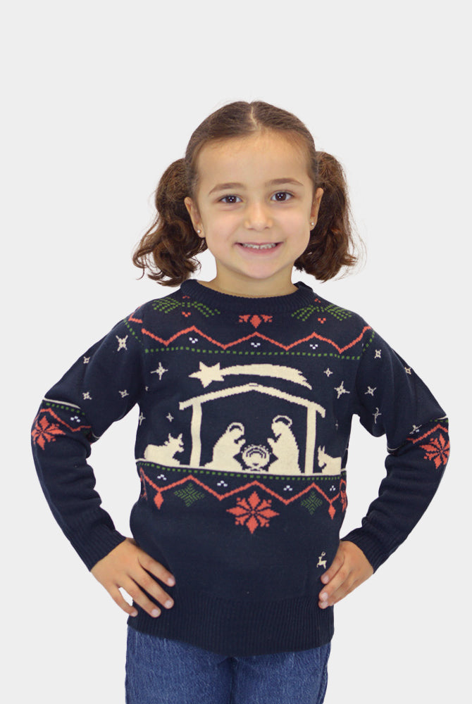 Pull de Noël Enfants Nativity