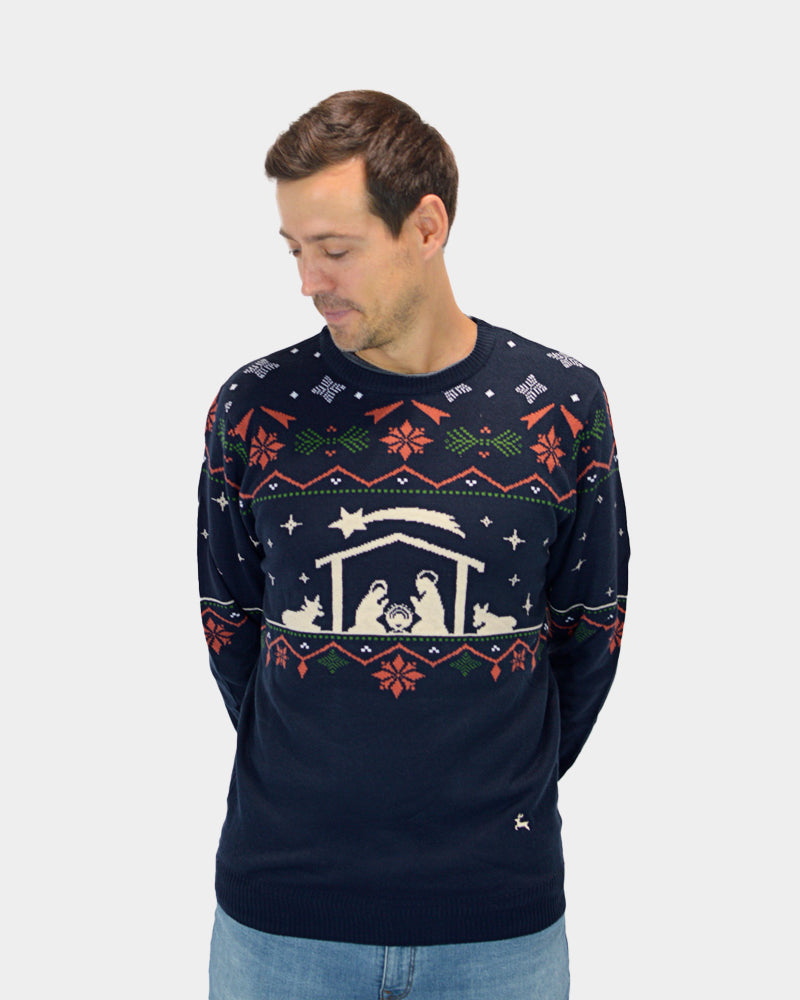Pull de Noël Homme Nativity