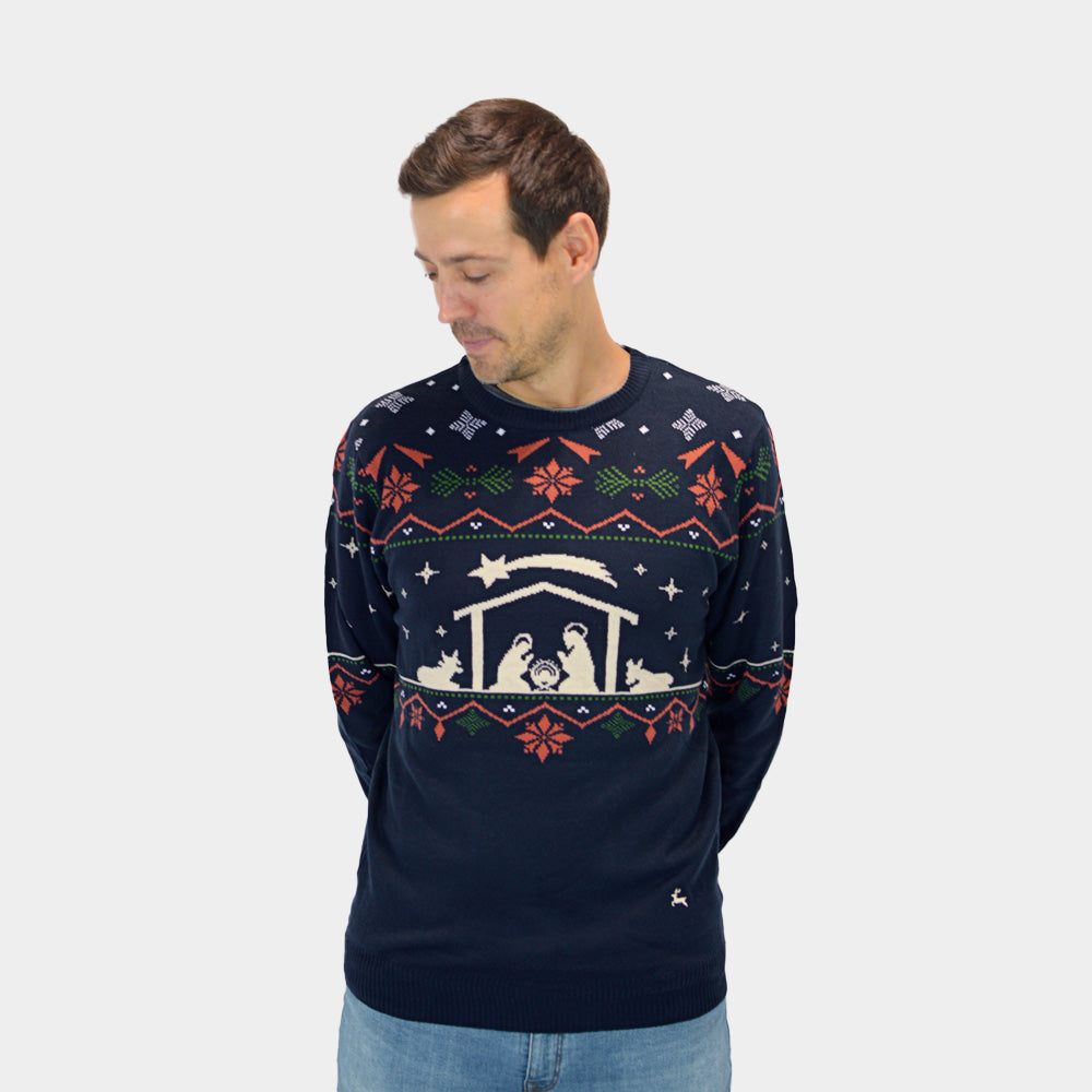 Pull de Noël Homme Nativity
