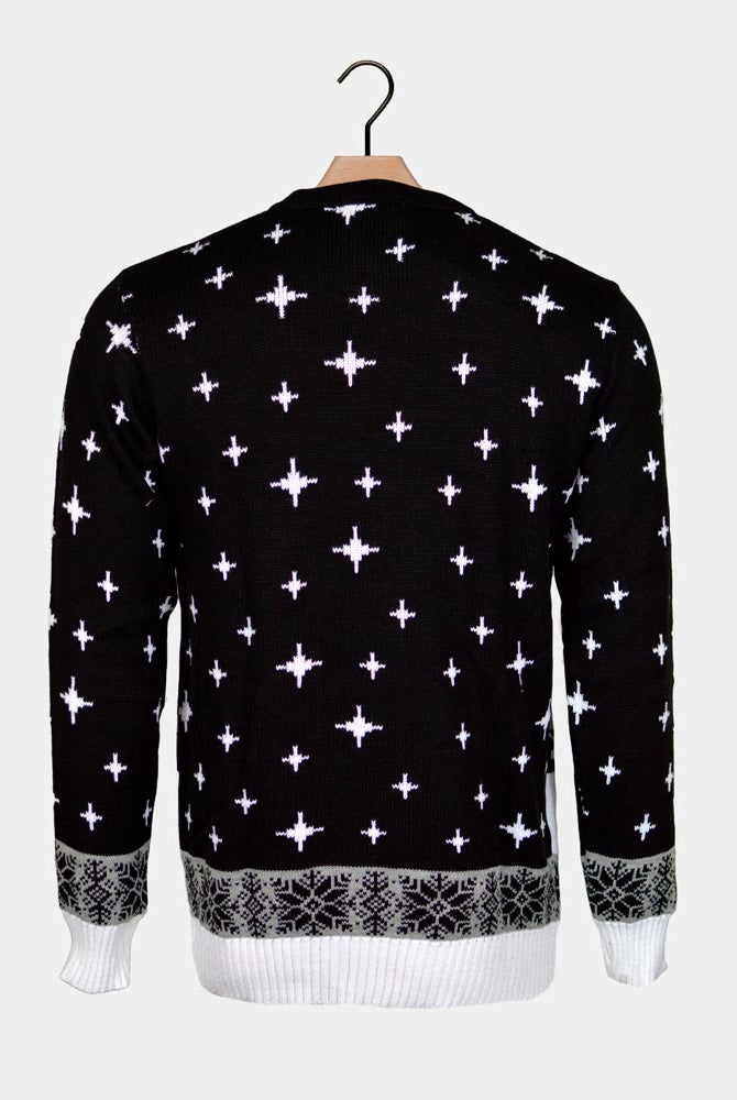 Pull de Noël Couple Père Noël coincé Cheminée
