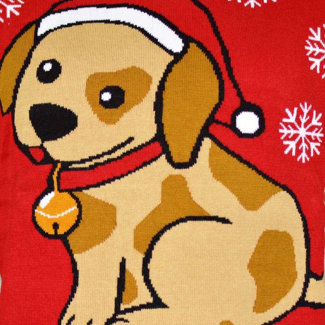 Femme Pull de Noël avec Petit Chien