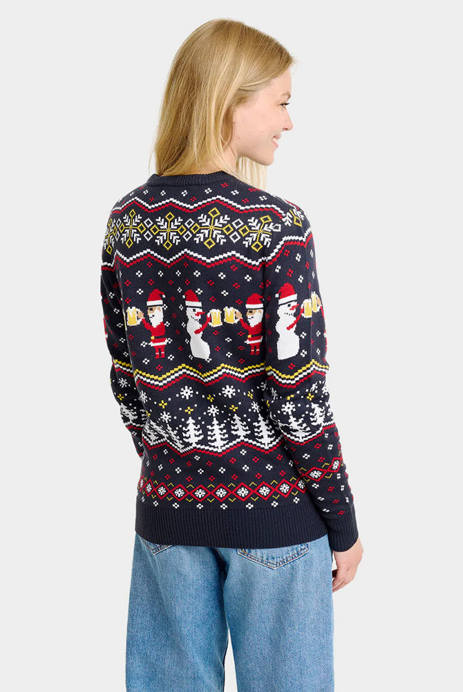 Pull de Noël pour Femme Père Noël Toast