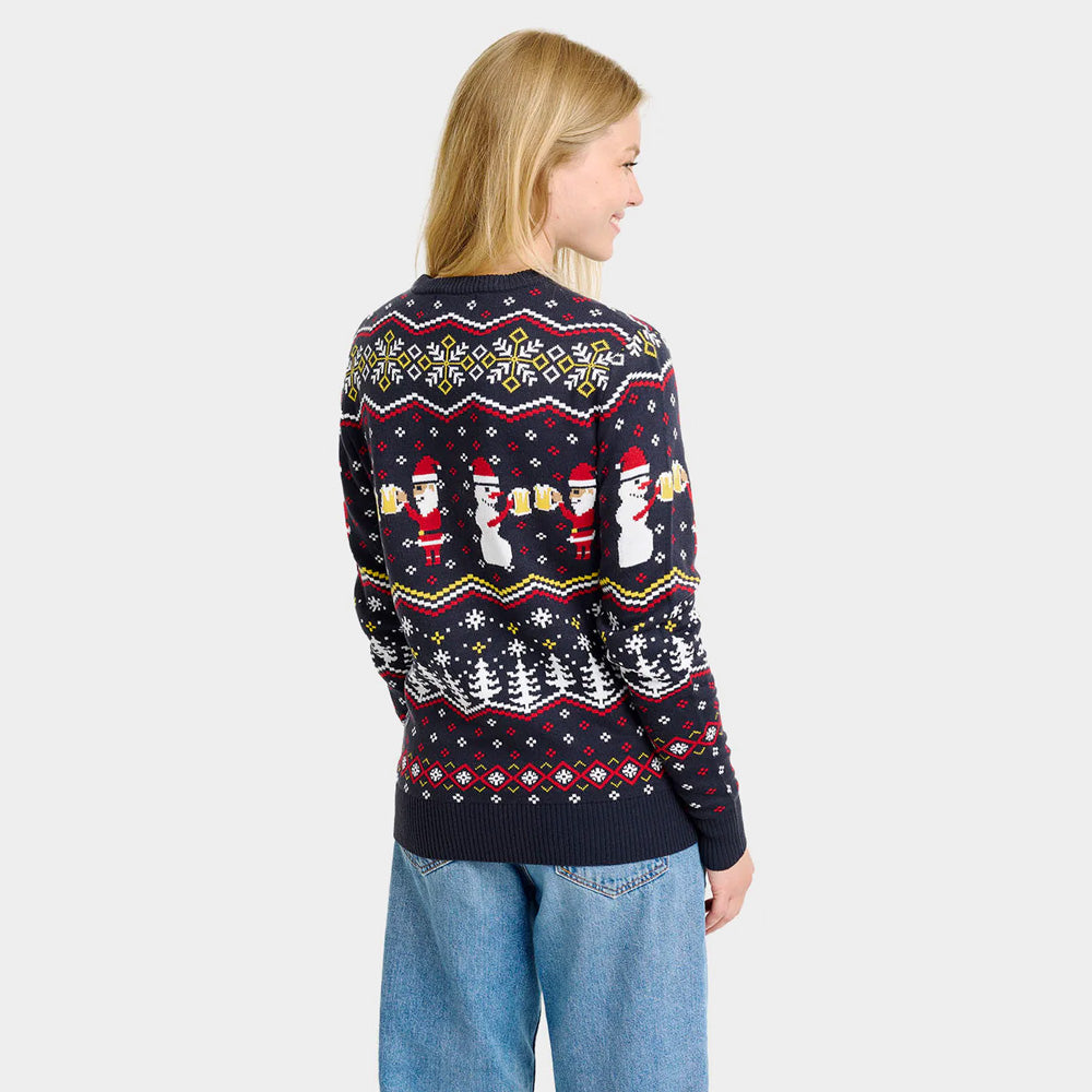 Pull de Noël pour Femme Père Noël Toast