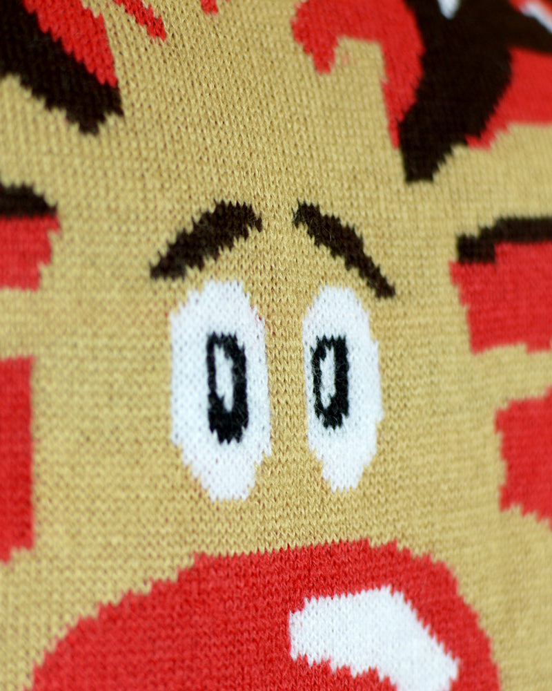 Pull de Noël Femme Renne Écharpe