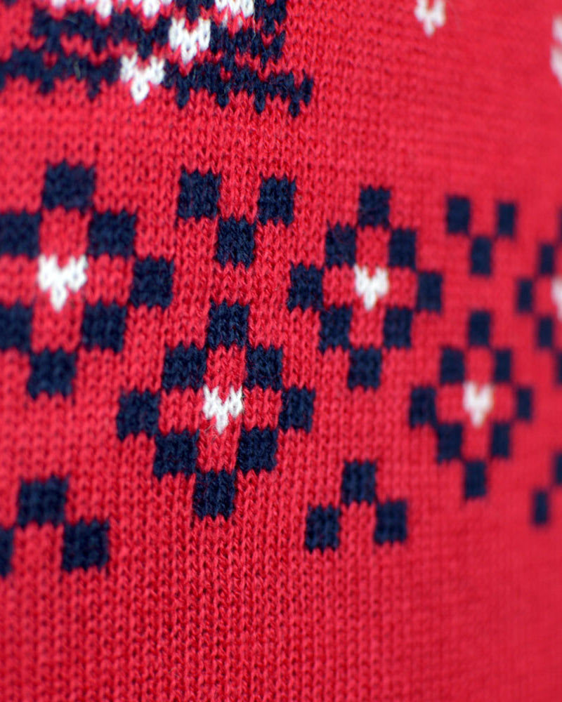 Pull de Noël Rouge Canada détail