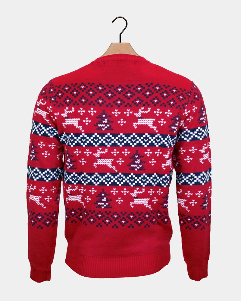 Pull de Noël Rouge Canada dos