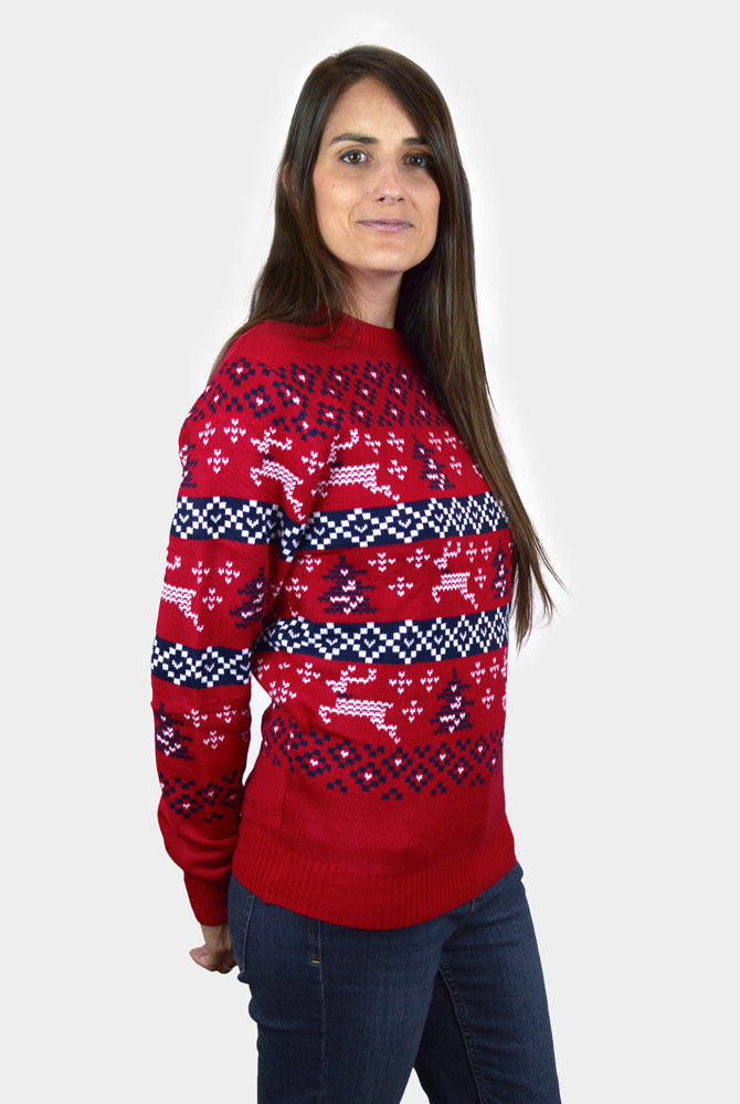 femme Pull de Noël Rouge Canada